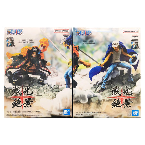Banpresto 海賊王 戰光絕景 Figure Set - 特拉法爾嘉·D·沃特爾·羅 VS 馬沙路·D·狄切 羅 VS 黑鬍子 景品模型套裝 商品盒圖(1 set 2 件)