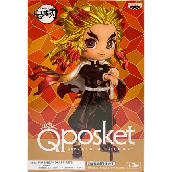 Banpresto 鬼滅之刃 Q posket -炎柱 煉獄杏壽郎- 景品模型 電鍍色 A款 盒