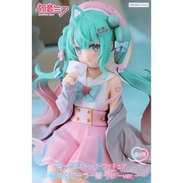 FuRyu 初音未來 戀愛水手服灰色Ver. 景品模型 杯麵座 商品盒圖