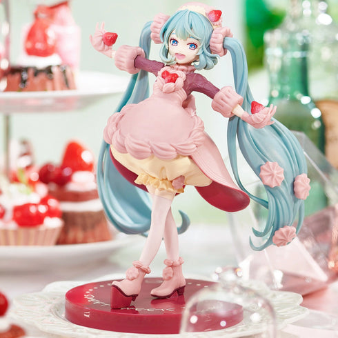 FuRyu 初音未來 SweetSweets 草莓巧克力蛋糕 景品模型 杯麵座 商品圖正中左
