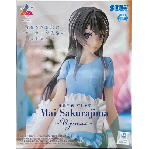 Sega Luminasta 青春豬頭少年不會夢到兔女郎學姊 櫻島麻衣 睡衣ver. 景品模型 商品盒圖