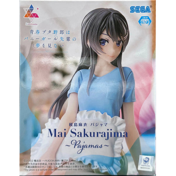 Sega Luminasta 青春豬頭少年不會夢到兔女郎學姊 櫻島麻衣 睡衣ver. 景品模型 商品盒圖