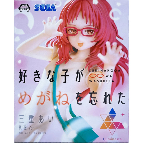 Sega Luminasta 我喜歡的女孩忘記戴眼鏡 三重愛 私服ver. 景品模型 商品盒圖