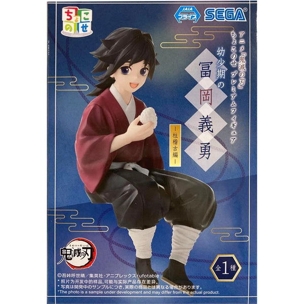 Sega PM 鬼滅之刃 CHOKONOSE PREMIUM FIGURE 柱訓練篇 童年 富岡義勇 -在狹霧山的日子- 坐姿 景品模型 盒