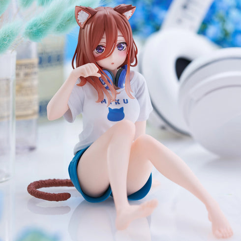 Taito Desktop Cute Figure 五等分的新娘 花嫁 中野三玖 (Newley Written Cat Roomwear Ver.) 景品模型 商品圖