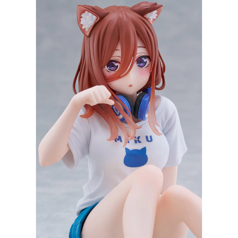 Taito Desktop Cute Figure 五等分的新娘 花嫁 中野三玖 (Newley Written Cat Roomwear Ver.) 景品模型 商品圖近鏡