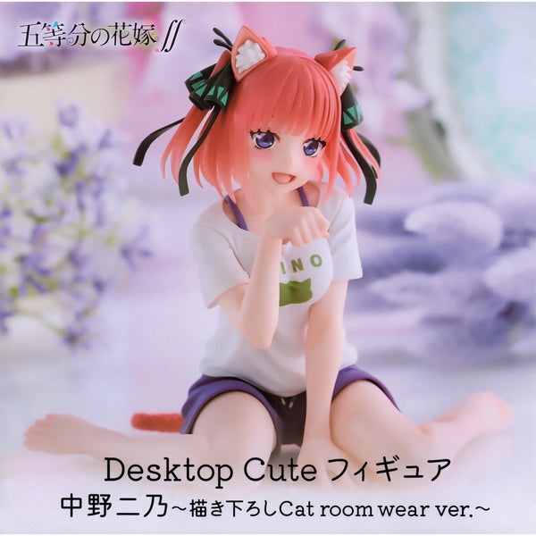 Taito Desktop Cute Figure 五等分的新娘 花嫁 中野二乃 (Newley Written Cat Roomwear Ver.) 景品模型 商品盒圖